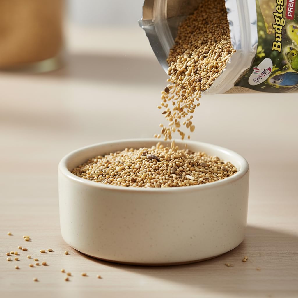 Bird Food for Budgies Mix Seeds, (950gms) for All Life Stages, High-Fiber Balanced Nutritious Daily Diet for All Bird Types