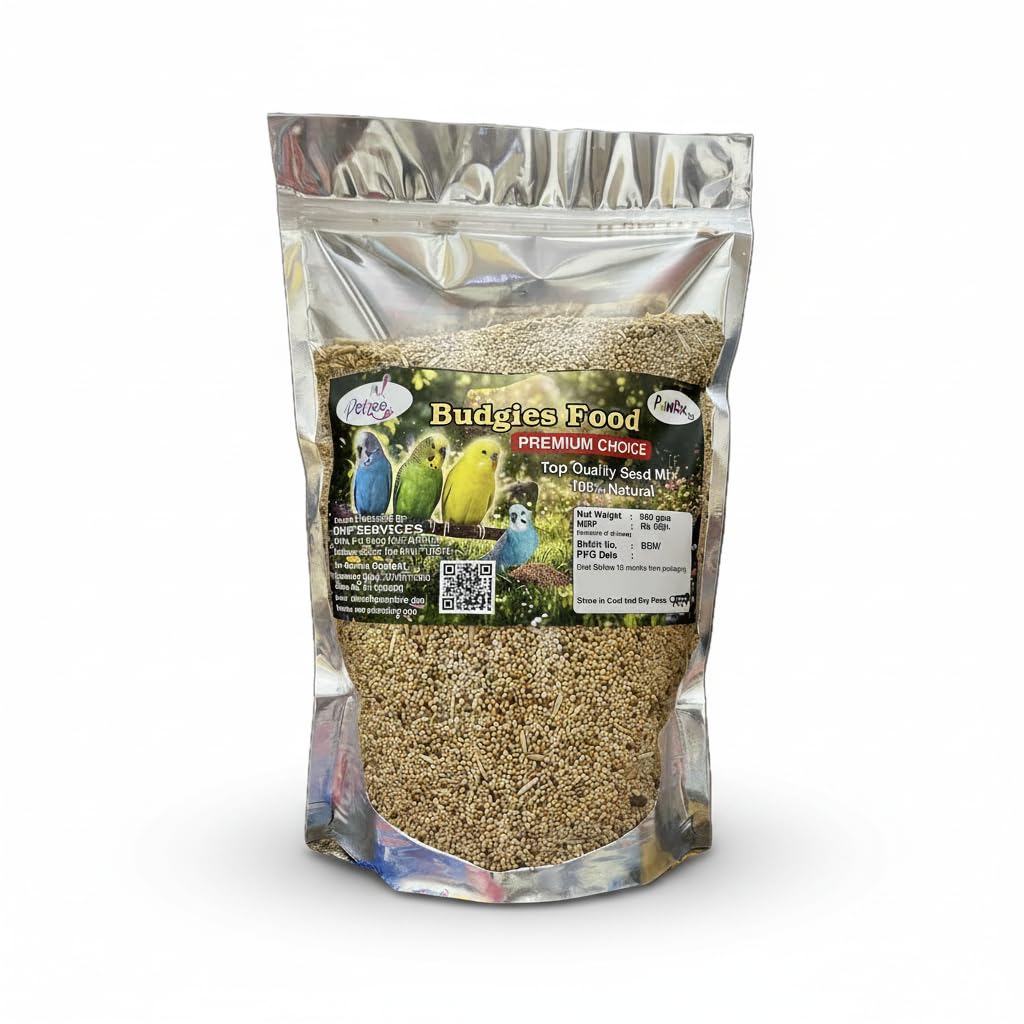 Bird Food for Budgies Mix Seeds, (950gms) for All Life Stages, High-Fiber Balanced Nutritious Daily Diet for All Bird Types