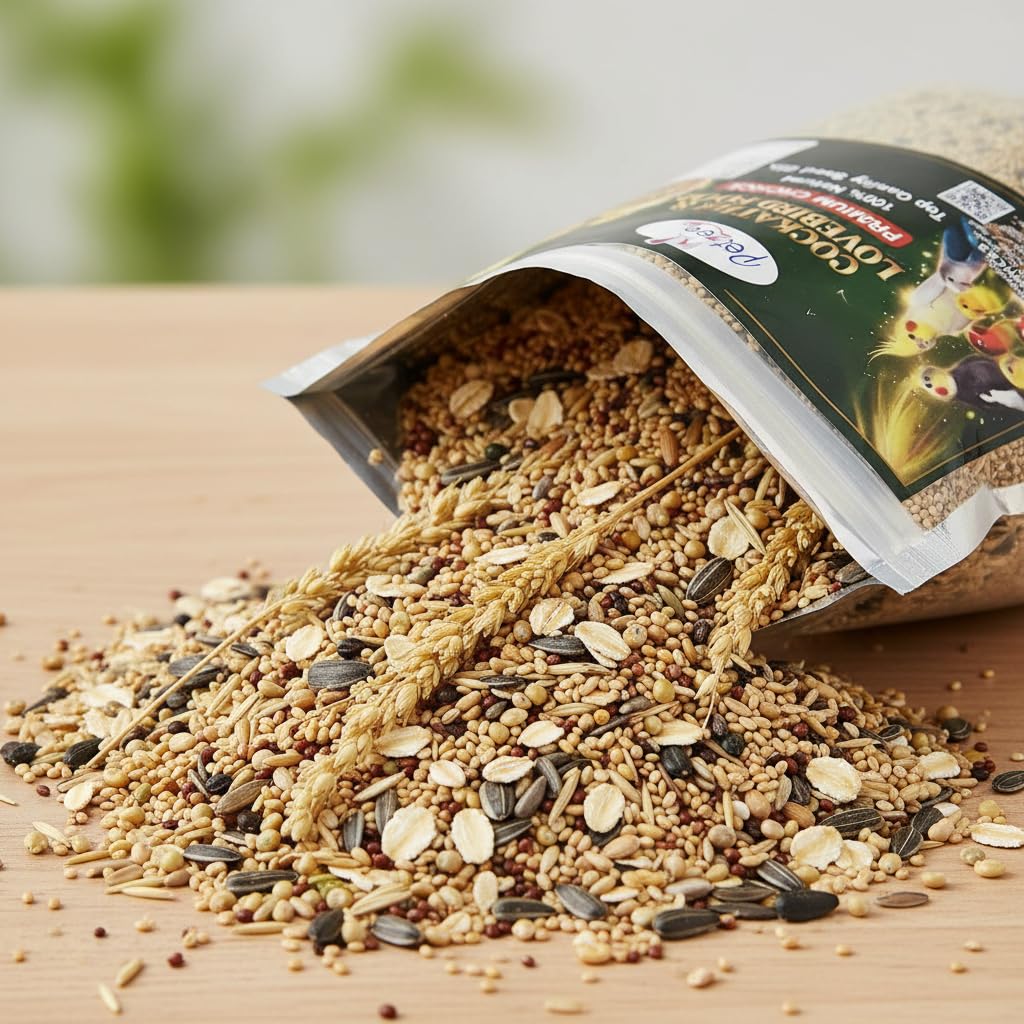 Mix Seed Bird Food for Cockatiel & Lovebirds (950gm) Bird Food for All Life Stages | Natural & Healthy, Balanced Nutrition Seeds
