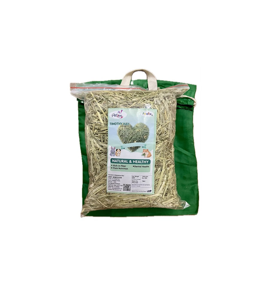 PETZEE Timothy Hay Food For Rabbits, Guinea Pig, Hamsters And Other Small Animals (1kg)