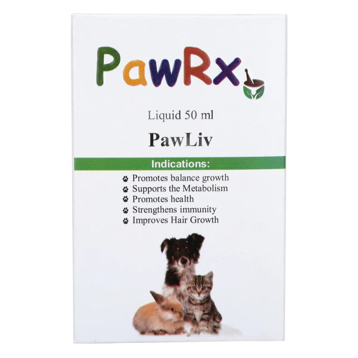 PawRx Pawliv Ayurvedic Liver Tonic for Dogs, Rabbit, Cats and All Animal | Builds Appetite & Liver Function, Improve Food Intake and Growth (50Ml)